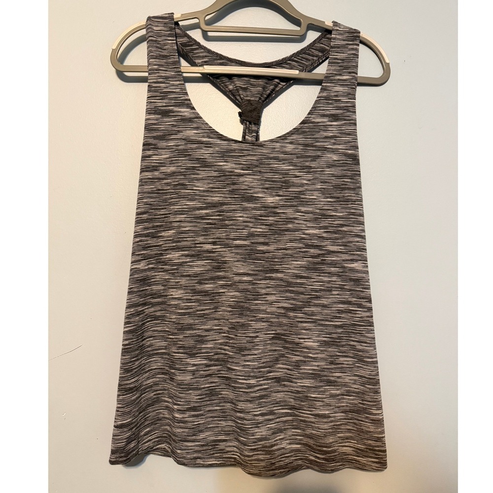 Avia Women's XXL Grey Space Dye Racerback Knot T-Back Activewear Tank Top 1981